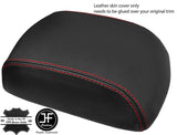 RED STITCHING TOP GRAIN LEATHER ARMREST LID COVER FOR TOYOTA HILUX 2006-2016