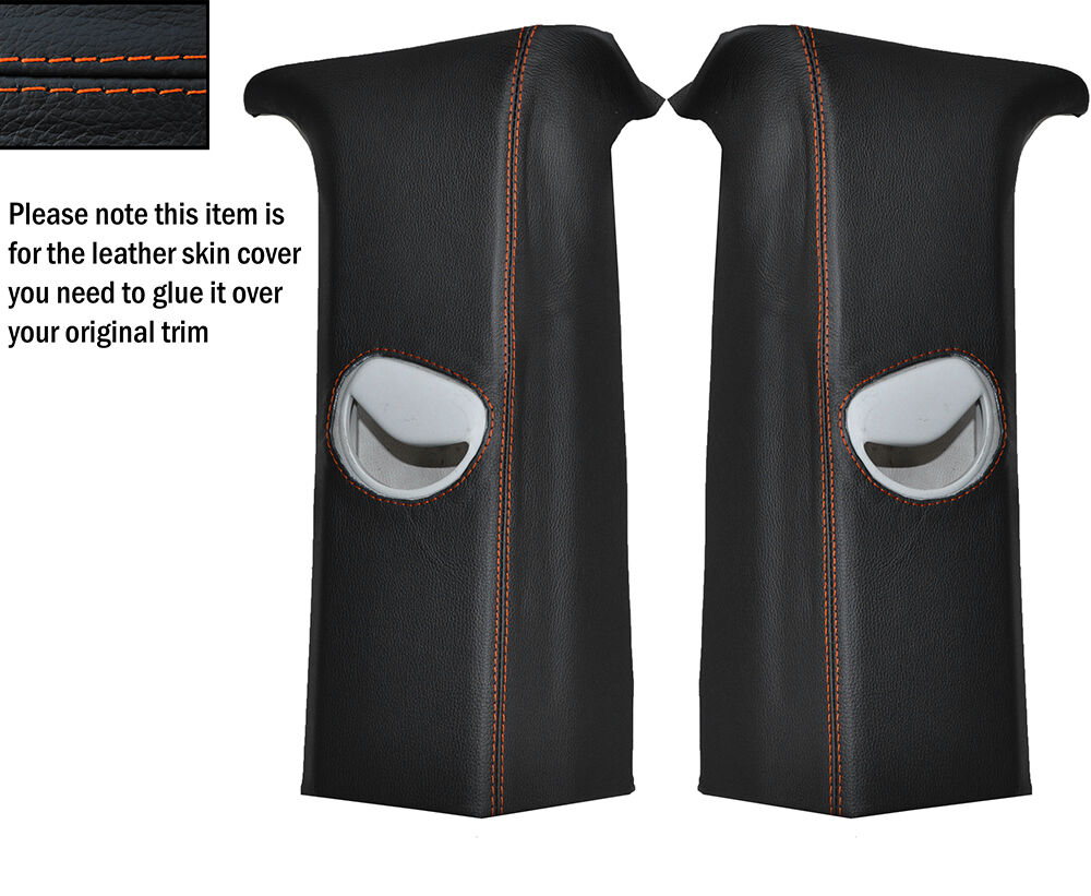 ORANGE STITCH 2X C POST PILLARS SKIN COVERS FITS VW T5 TRANSPORTER CARAVELLE