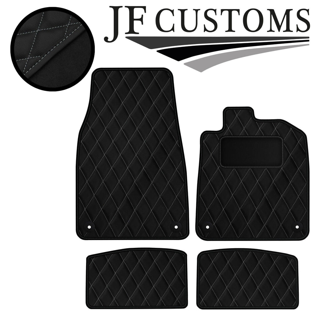 GREY DIAMOND STITCH VINYL 4XTAILORED FLOOR CARPET FOR PORSCHE TAYCAN 19-21 JF1