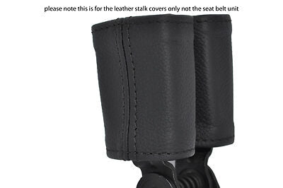 black stitching FITS AUDI TT MK2 2006-2011 2X REAR SEAT BELT LEATHER COVERS