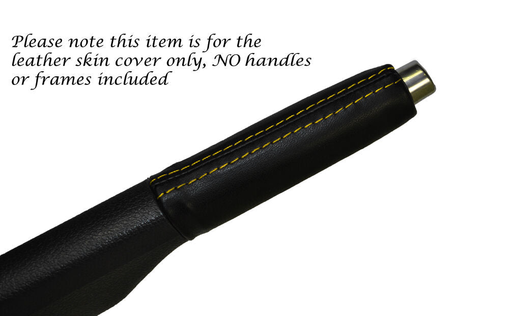 YELLOW STITCH HANDBRAKE HANDLE LEATHER COVER FITS VW GOLF MK5 MK6 JETTA  04-13
