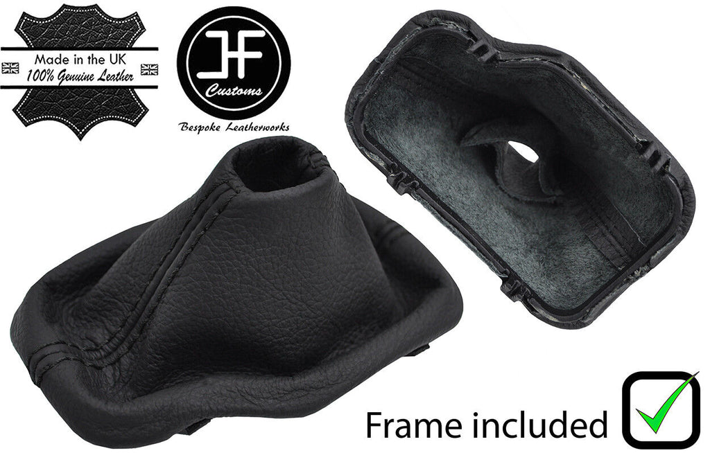 BLACK STITCH LEATHER AUTOMATIC GAITER+PLASTIC FRAME FOR BMW Z4 E85 E86 02-08