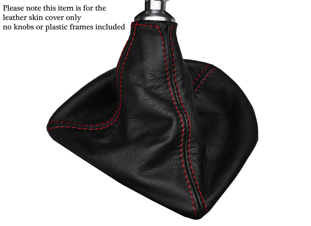 RED STITCHING MANUAL LEATHER GEAR GAITER FITS FORD RANGER 2012-2015 CUSTOM NEW