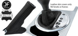 BLACK & BLACK REAL LEATHER AUTO AUTOMATIC GAITER SET FOR AUDI TT MK2 2006-2014
