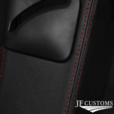 FOR CHEVROLET CAMARO 16-20 D RED STITCH LEATHER 2X UPPER B PILLAR COVER