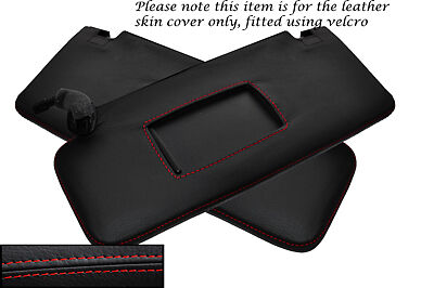 RED STITCHING FITS AUDI A4 CABRIO CONVERTIBLE 03-06 2X SUN VISORS LEATHER COVERS