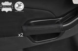 BLACK STITCH 2X DOOR HANDLE LEATHER COVERS FOR FORD FIESTA MK9 2013-2017 3 DOOR
