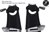 BLACK STITCH 2X UPPER B PILLAR SUEDE COVERS FOR TOYOTA GT86 SUBARU BRZ 12-19