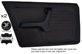 BLUE STICH 2X FRONT FULL DOOR CARD LEATHER COVERS FITS BMW 3 SERIES E30 SALOON