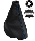 BLUE STITCHING MANUAL LEATHER SKIN GEAR GAITER FITS PEUGEOT 206 206 CC