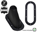 BLACK STITCH LEATHER HANDBRAKE+ PLASTIC FRAME FITS LANDROVER SERIES 2A 3