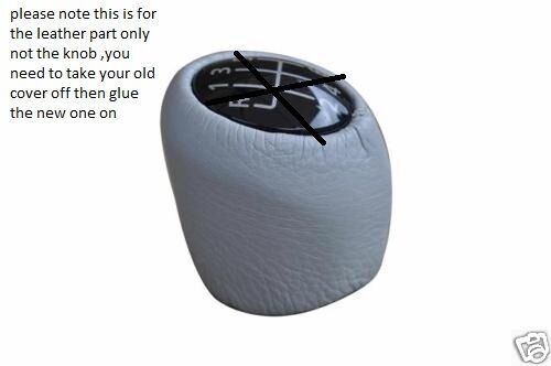 FITS RENAULT LAGUNA GREY GEAR KNOB COVER ONLY LEATHER CUSTOM NEW MADE IN UK