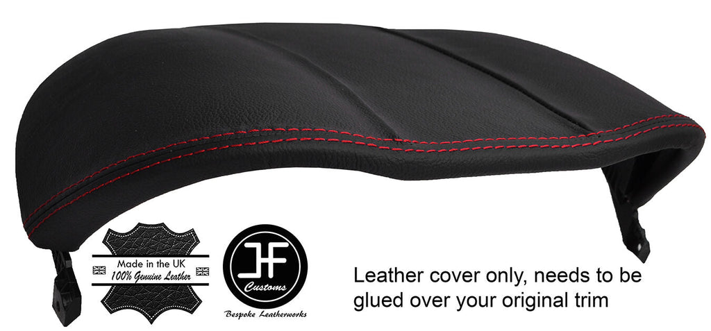 RED STITCH BINNACLE SPEEDO HOOD REAL LEATHER COVER FITS JAGUAR F TYPE 2012-17