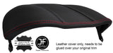 RED STITCH BINNACLE SPEEDO HOOD REAL LEATHER COVER FITS JAGUAR F TYPE 2012-17