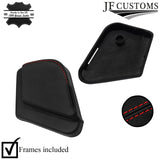 RED STITCH 2X SEAT HANDLE KNOB & PLATE COVER+FRAMES FOR LAND ROVER DEFENDER
