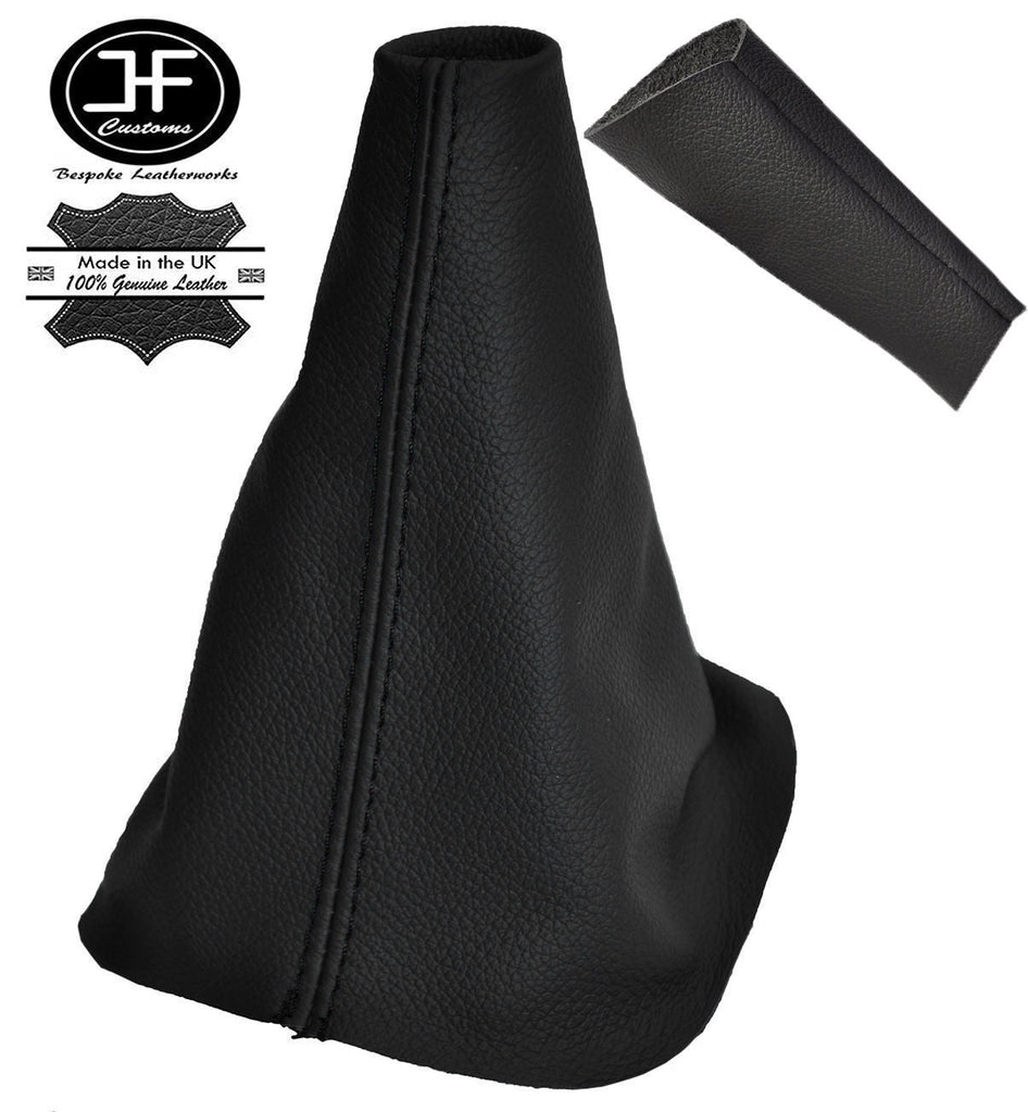 BLACK STICH LEATHER GEAR GAITER + 6 SPEED KNOB COVER FITS RENAULT LAGUNA 01-07