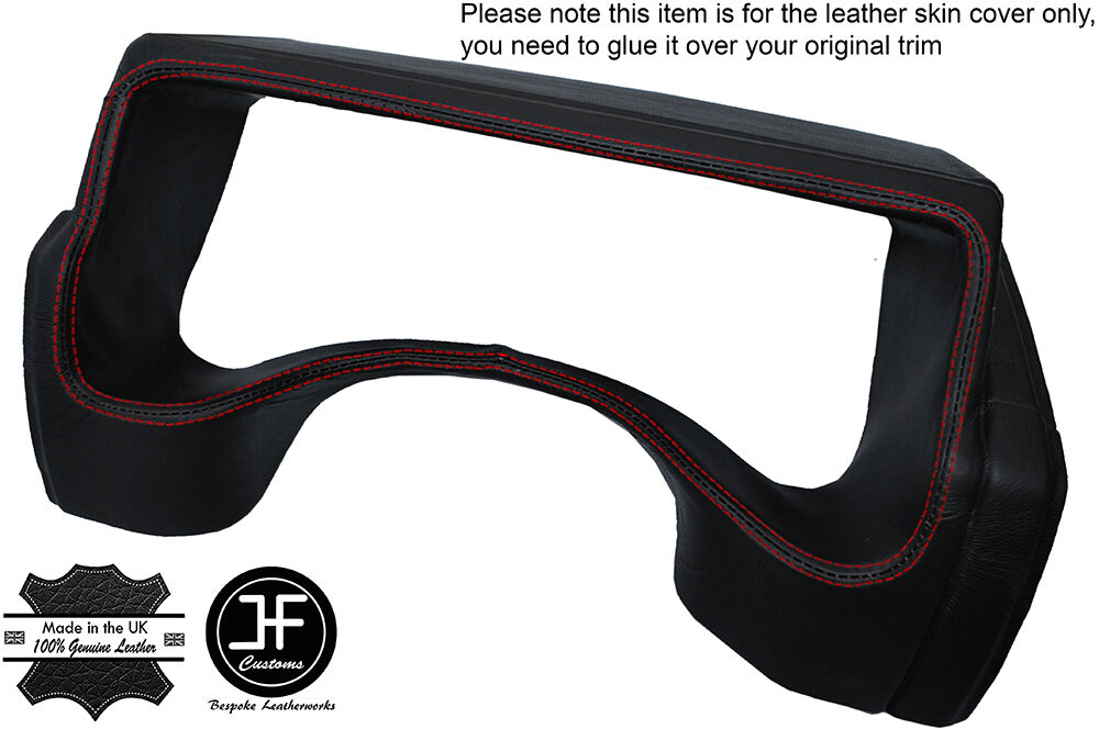 RED STITCH INSTRUMENT CLUSTER HOOD LEATHER COVER FITS HUMMER H2 2003-2007