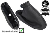 BLACK STITCH LEATHER HANDBRAKE GAITER + PLASTIC FRAME FITS ALFA ROMEO 159 05-11