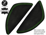 GREEN STITCH 2X  DASH END SIDE TRIM SUEDE COVERS FITS VW T5 TRANSPORTER 03-11
