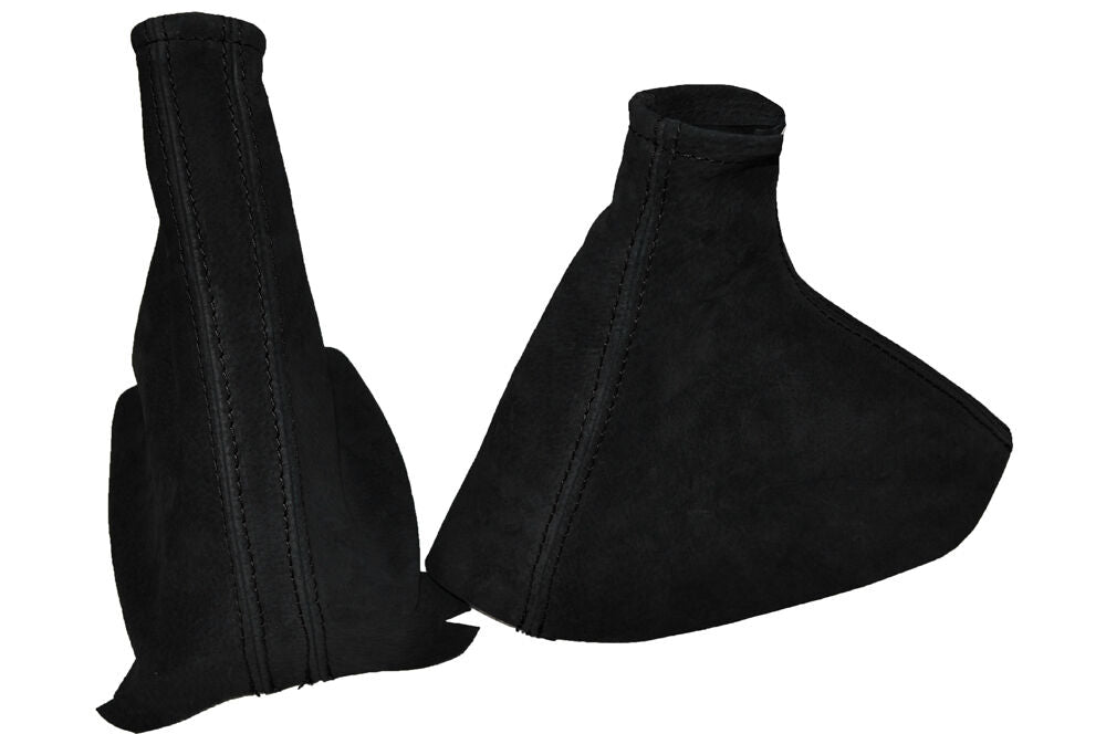BLACK STITCH FITS CORSA C 2000-2006 GEAR & HANDBRAKE GAITER REAL SUEDE