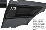 BLACK STITCH 2X REAR DOOR CARD LEATHER SKIN COVERS FITS BMW E36 COUPE 91-98