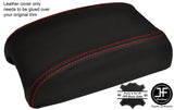 RED  STITCHING REAL LEATHER ARMREST LID COVER FITS PEUGEOT 4007 2007-2015
