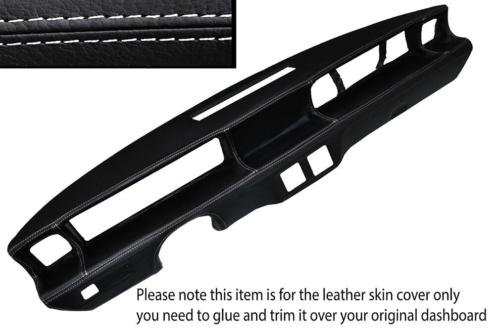 WHITE STITCH DASH DASHBOARD LEATHER SKIN COVER FITS FIAT X1/9 X19 1974-1978