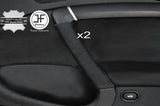 BLACK STITCHING 2X FRONT DOOR HANDLE LEATHER COVERS FITS SAAB 95 9-5 2006-2009