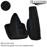 L BLUE STITCH SUEDE GEAR + HANDBRAKE GAITER FITS BMW 3 SERIES E36 E46 1992-2005