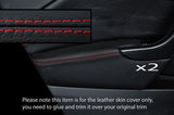 RED STICH 2X FRONT DOOR ARMREST COVER FITS VAUXHALL OPEL ASTRA J MK6 9-15 5DR