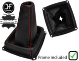 RED STITCH LEATHER MANUAL GEAR+PLASTIC FRAME FITS SSANGYONG REXTON 02-13