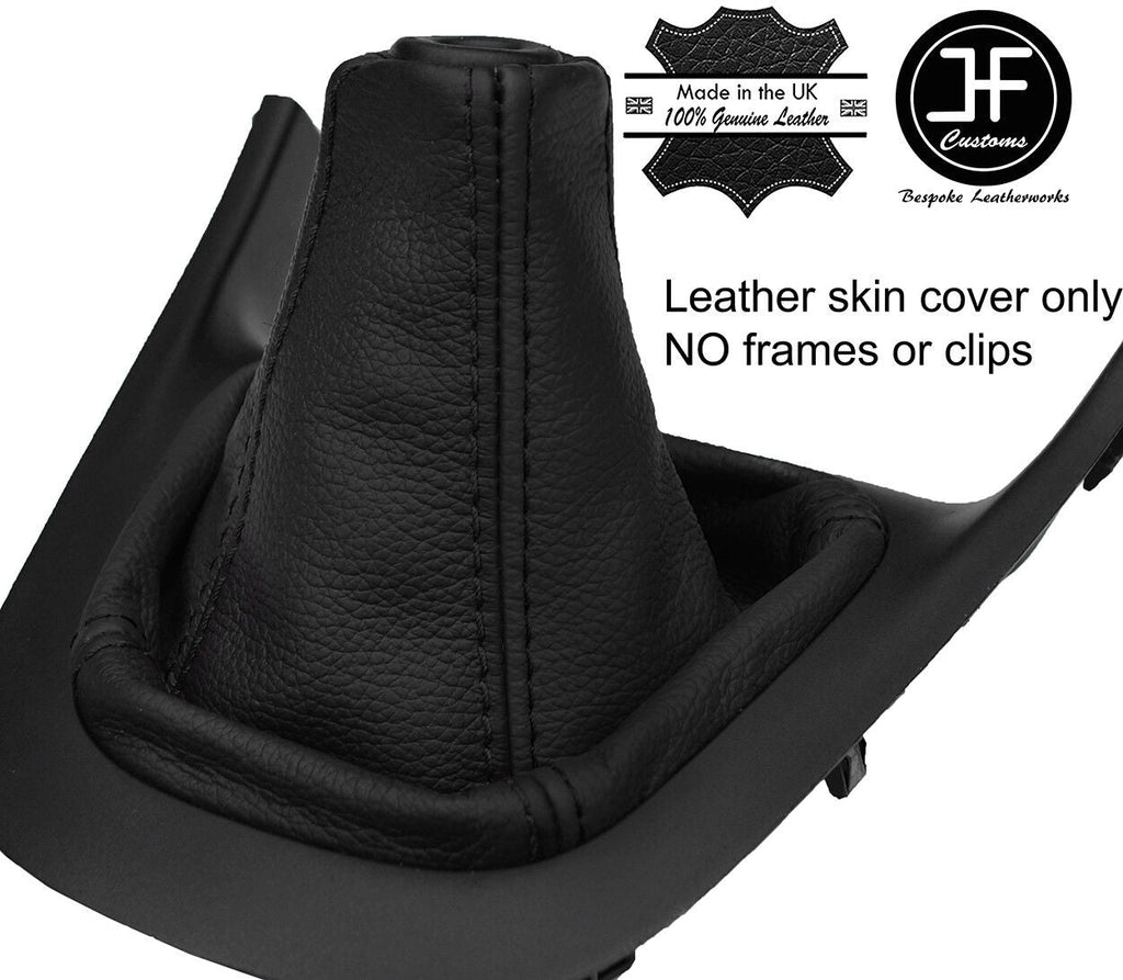 BLACK & BLACK TOP GRAIN REAL LEATHER MANUAL GEAR GAITER FOR HYUNDAI I10 07-14