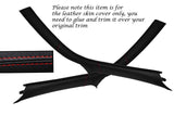 RED STITCH 2X A POST PILLAR SKIN COVERS FITS PORSCHE CARRERA 997 COUPE 05-13