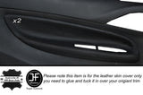 BLACK STITCH 2X FRONT DOOR CARD TRIM LEATHER COVERS FITS CITROEN C3 DS3 10-15