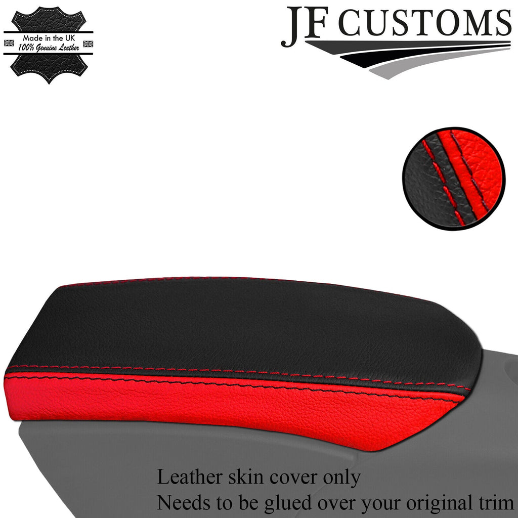 BLACK & RED LEATHER ARMREST LID COVER FOR PORSCHE 911 986 BOXSTER CUSTOM NEW
