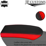 BLACK & RED LEATHER ARMREST LID COVER FOR PORSCHE 911 986 BOXSTER CUSTOM NEW