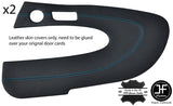 BLUE STITCH REAL LEATHER 2 X DOOR CARDS COVERS FITS FIAT BARCHETTA 95-2005