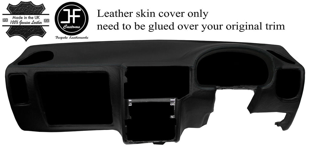 BLACK & BLACK 2 TONE LEATHER DASH DASHBOARD COVER FITS VW CADDY VAN MK2 95-03