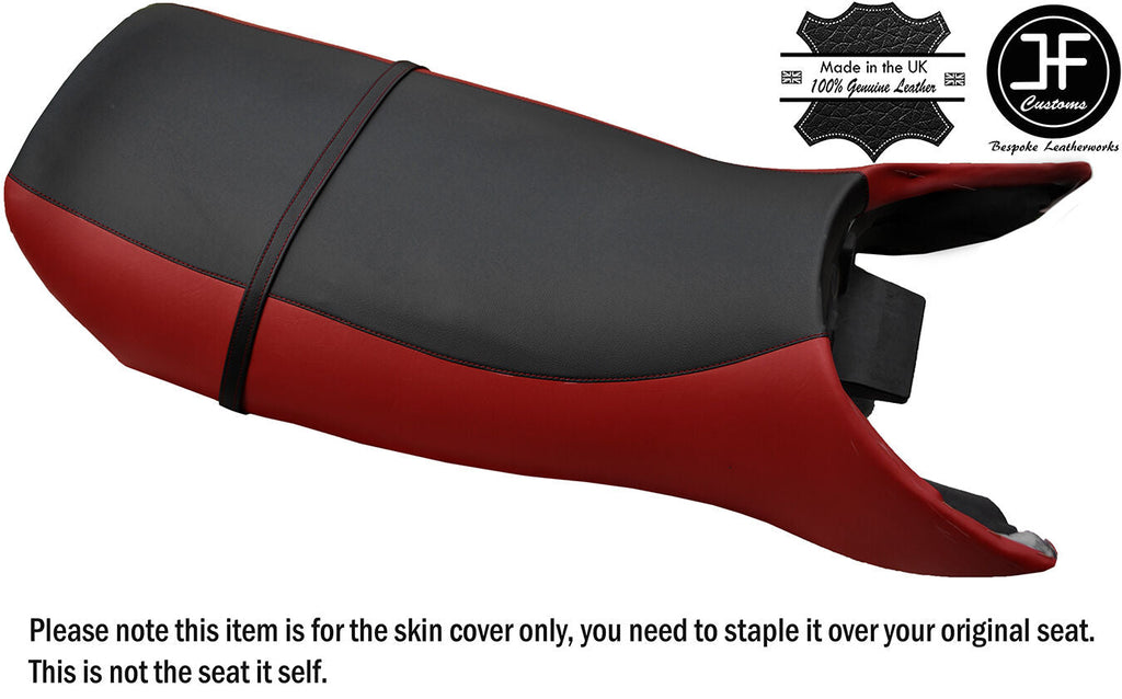 BLACK & DARK RED VINYL CUSTOM FITS POLARIS GENESIS 99-04 1200 FRONT SEAT COVER