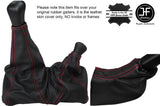 RED STICH FULL LEATHER GEAR & HANDBRAKE GAITER FITS LAND ROVER DEFENDER 07-16
