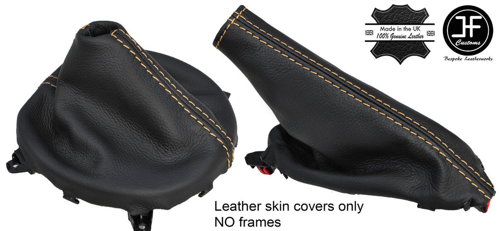 BEIGE STITCH REAL LEATHER GEAR & HANDBRAKE GAITER FITS FIAT 124 SPIDER 16-18