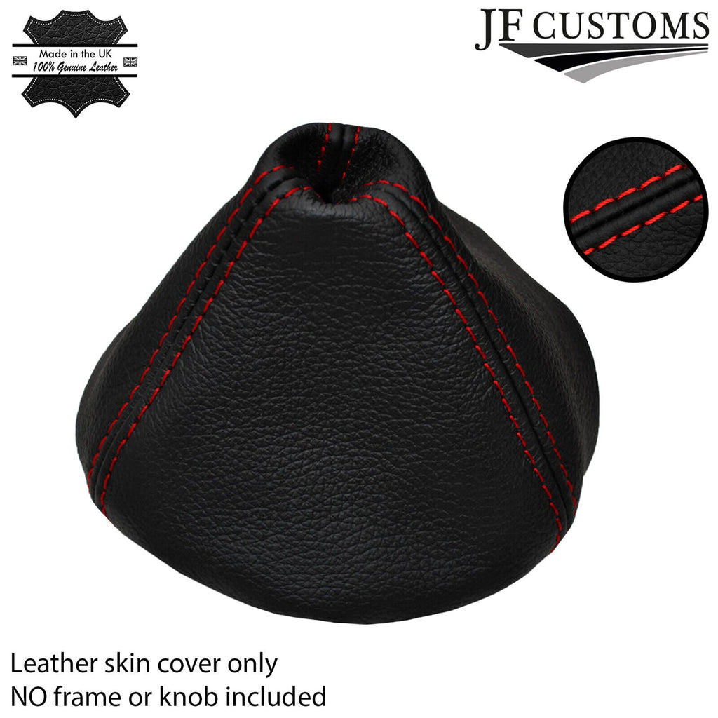 RED DOUBLE STITCH FITS FIAT 500 & ABARTH  GEAR GAITER  REAL LEATHER  2007+