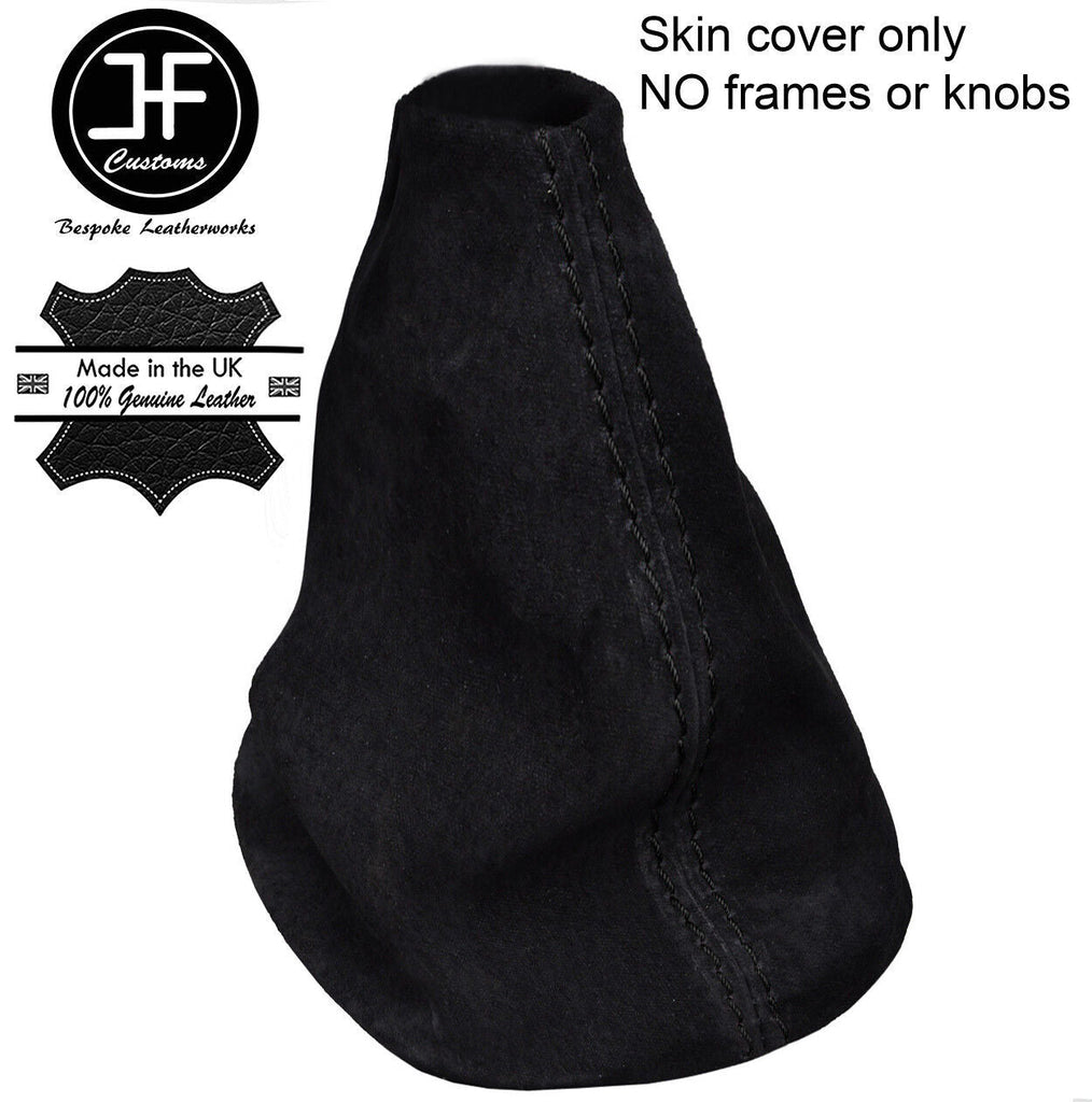 BLACK STITCH FITS CITROEN SAXO 1996-2004 BLACK PU SUEDE GEAR GAITER COVER