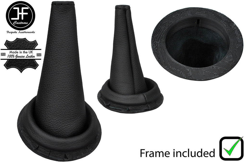 BLACK STITCH LEATHER MANUAL GEAR GAITER+PLASTIC FRAME FOR PORSCHE 914 1969-1976