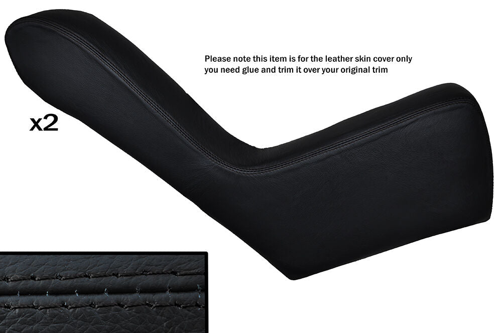 BLACK STITCH 2X REAR DOOR ARMREST PANEL SKIN COVERS FITS BMW E9 68-75 COUPE