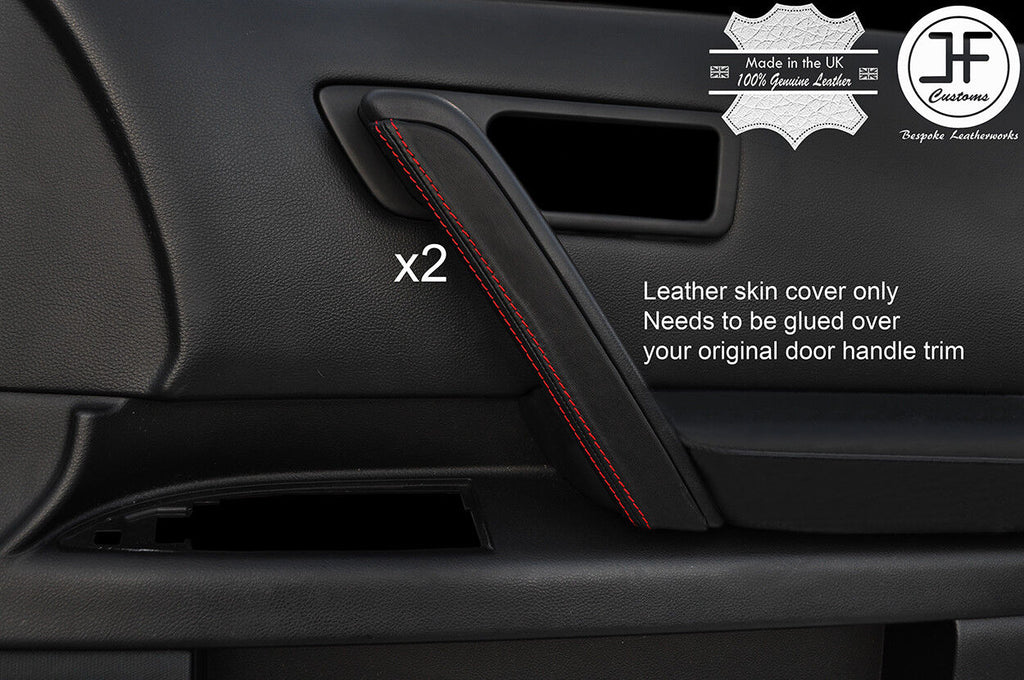 RED STITCH 2X FRONT DOOR HANDLE TRIM LTHR COVERS FOR INFINITI FX35 FX45 03-08