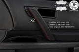 RED STITCH 2X FRONT DOOR HANDLE TRIM LTHR COVERS FOR INFINITI FX35 FX45 03-08