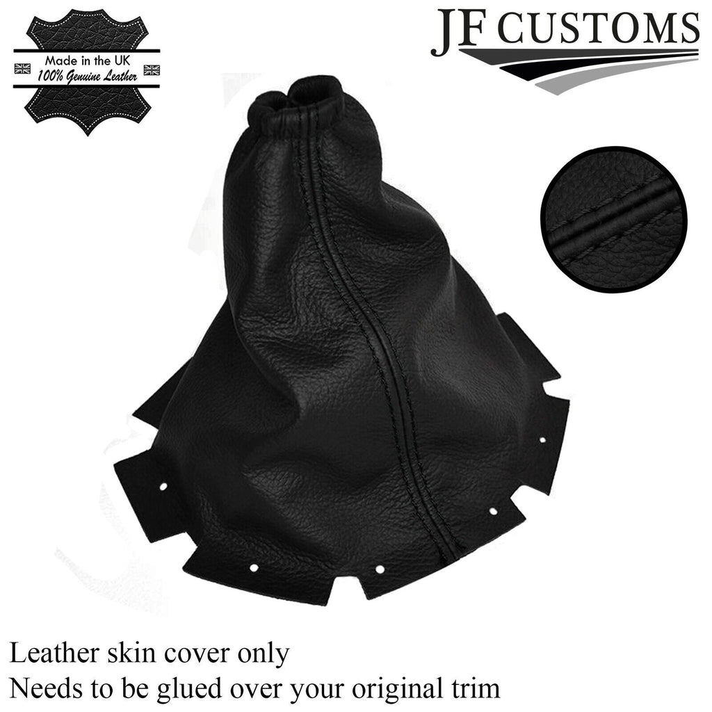 BLACK STITCHING FITS NISSAN JUKE 2010-2018 REAL LEATHER GEAR GAITER COVER
