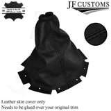 BLACK STITCHING FITS NISSAN JUKE 2010-2018 REAL LEATHER GEAR GAITER COVER