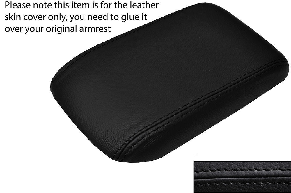 BLACK STITCHING LEATHER ARMREST SKIN COVER FITS DODGE CHALLENGER 2008-2013